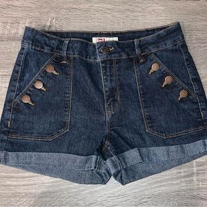 Lei Blue Jean Shorts Cuffed